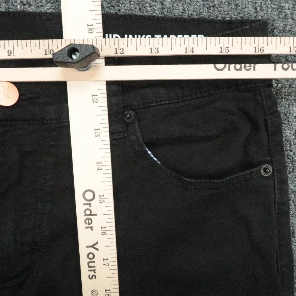 Mugsy Jeans Mens 33x28 Black Squid Inks 5 Pocket Stretch Preppy
